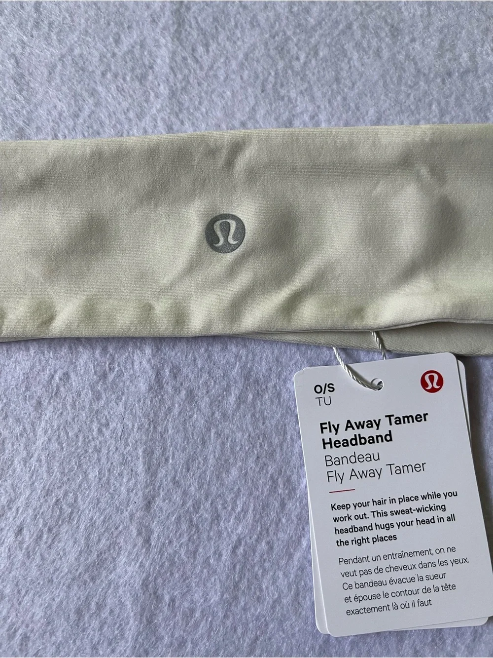 NWT’S Lululemon athletica Fly Away Tamer Headband - Light Cream